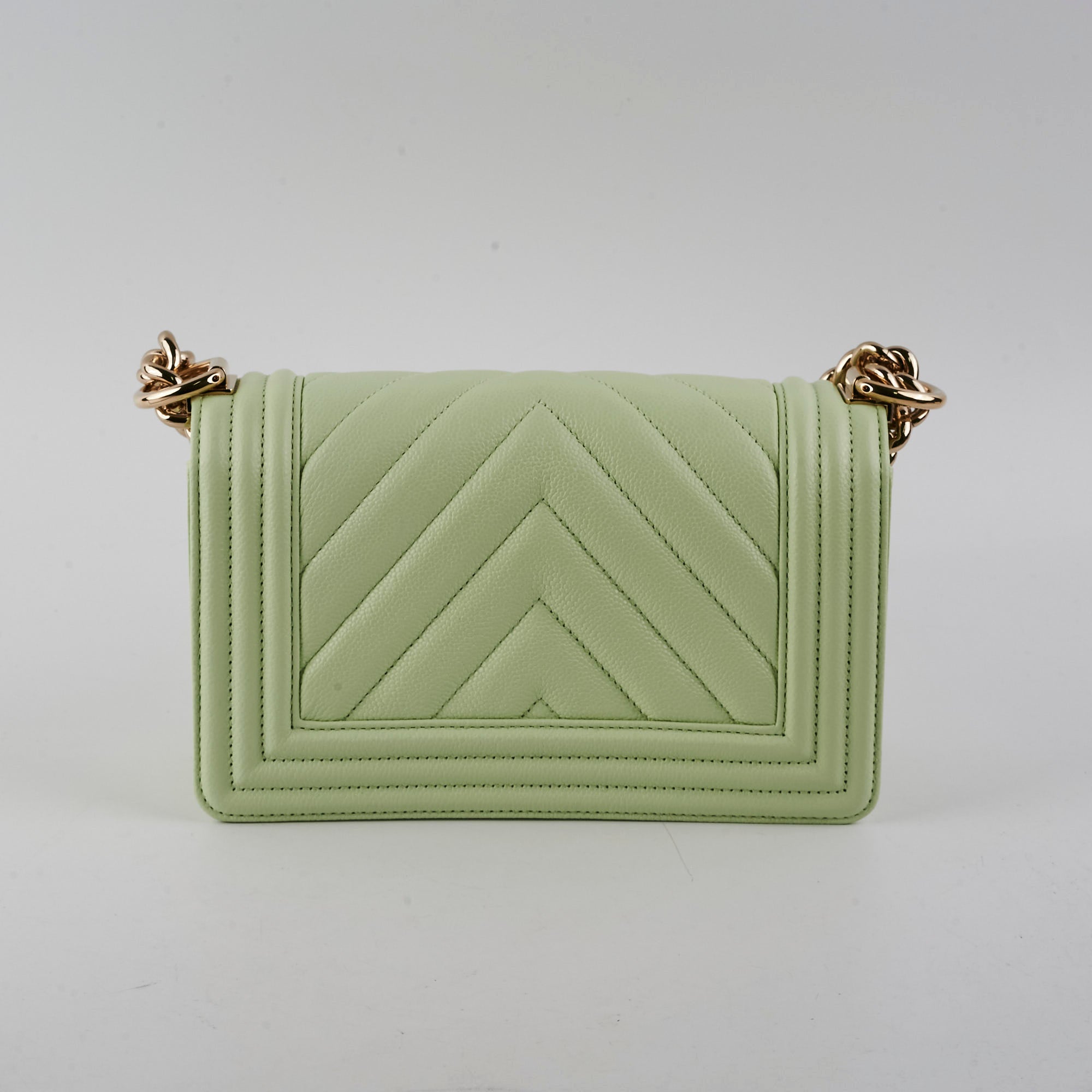 Chanel Caviar Boy Small Light Green Leather Crossbody Bag 2022 Collection - Luxury Designer Handbag for Women, Perfect for Parties & Evening Events