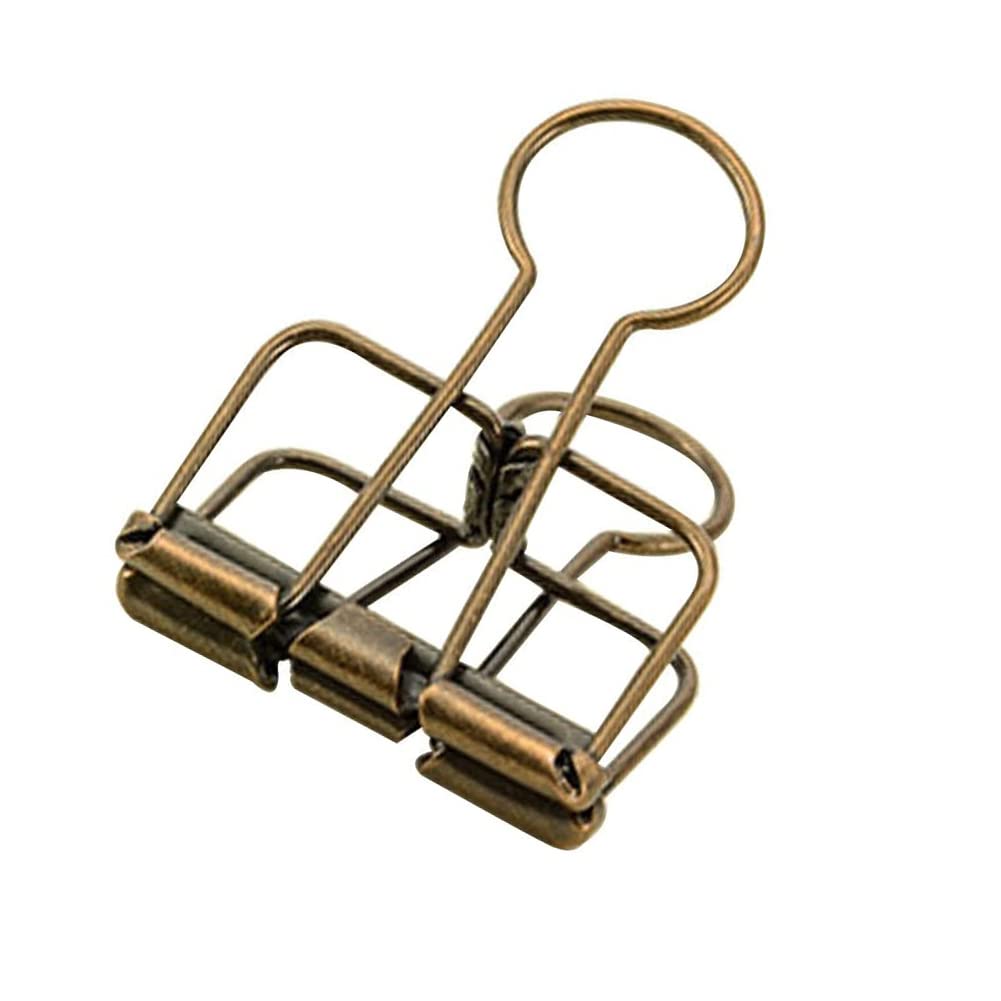 20PCS Medium Bronze Metal Binder Clips - Strong Office Paper Clamps for Organizing Documents, School Supplies & Home Office Use | Perfect for Files, Reports, Bills & Craft Projects