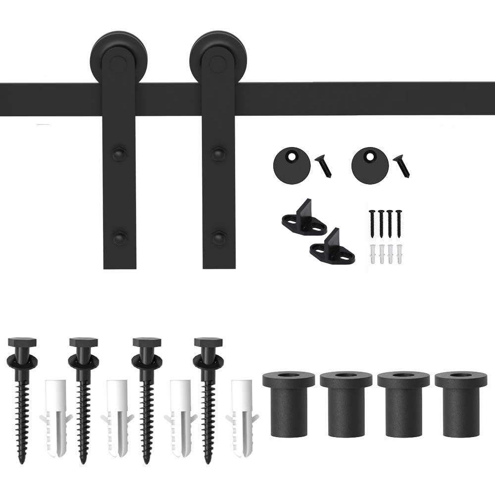 Haccer 13FT Sliding Barn Door Hardware Kit - Black Single Door Track System for Rustic & Modern Homes | Perfect for Bedrooms, Closets, and Interior Spaces