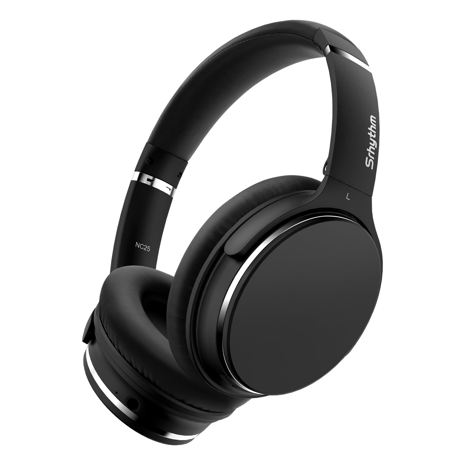 Srhythm NiceComfort 25 Hybrid Active Noise Cancelling Wireless Headphones Over-Ear with Low Latency & Transparency Mode - Perfect for Travel, Office Work, and Gaming