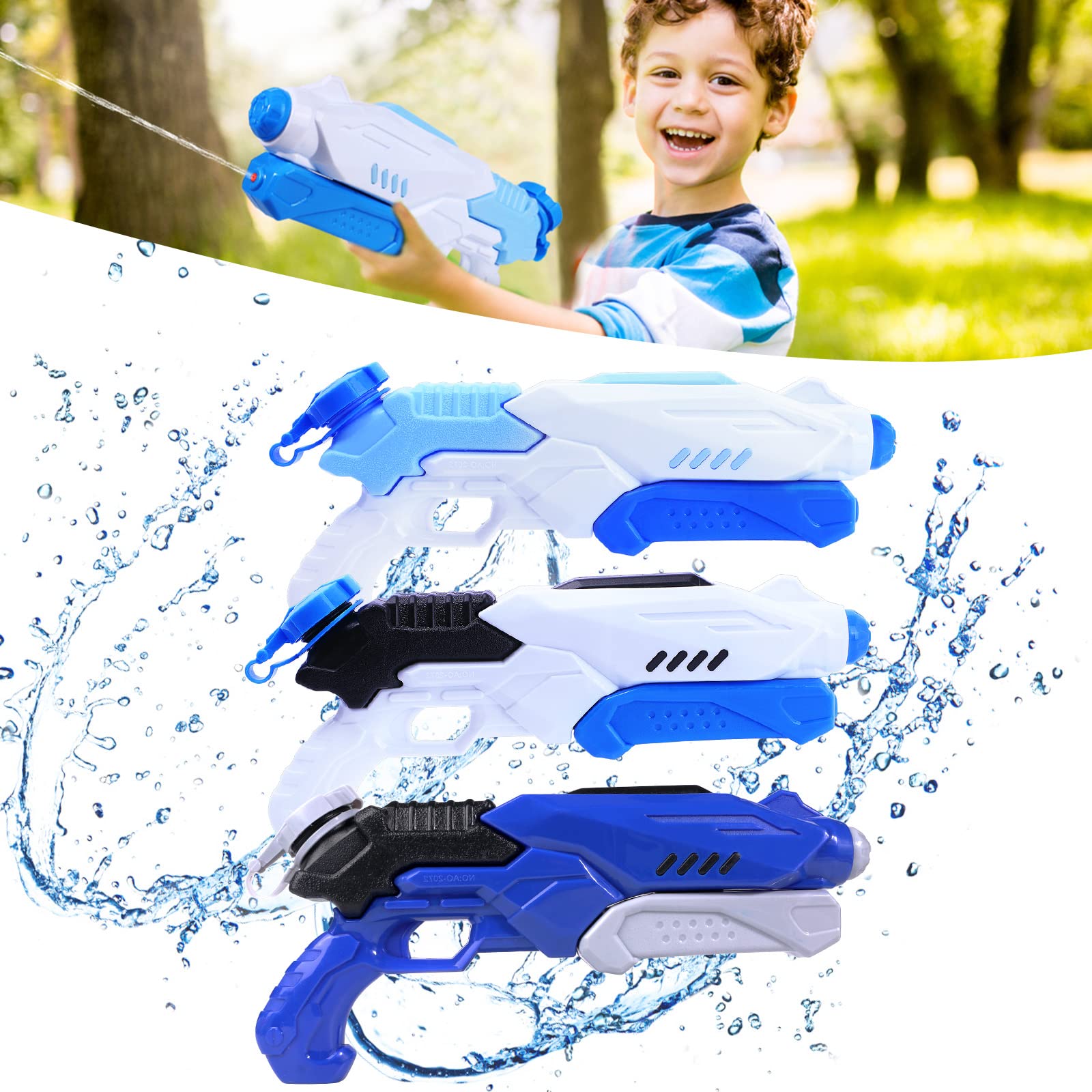 **Super Soaker Water Guns for Kids - 3 Pack 300CC Long Range (31 Feet) Squirt Guns for Ages 8-12 | Outdoor Pool, Beach, Backyard Water Play & Summer Party Fun**
