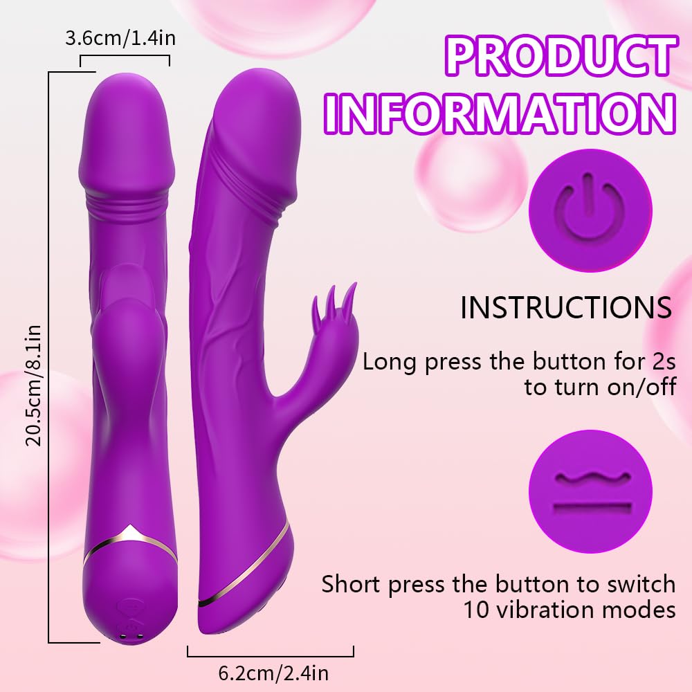 Powerful Clitoral Vibrator for Women - 10 Speed Rechargeable Waterproof Silicone G-Spot Vibrating Massager - Remote Control Quiet Sex Toy for Couples - Perfect for Solo Play, Foreplay & Long Distance Romance