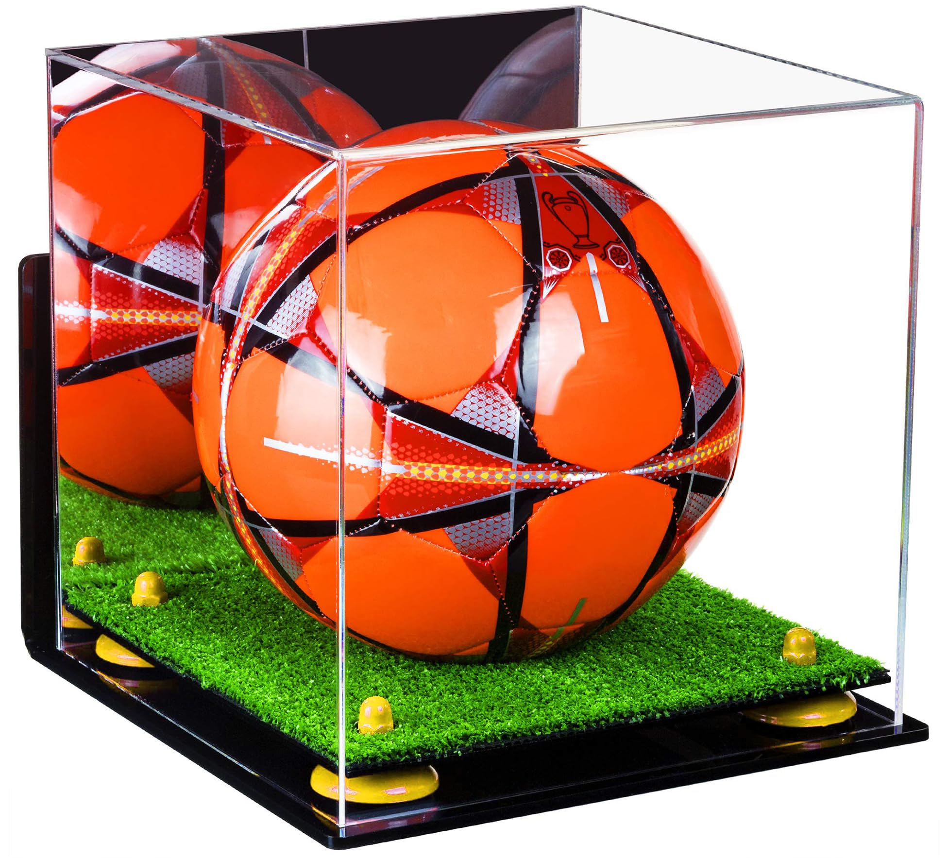 Acrylic Soccer Ball Display Case with Stand - Premium Clear Plastic Trophy Box for Collectibles, Sports Memorabilia & Awards - Perfect for Bedroom, Office, or Man Cave Decor