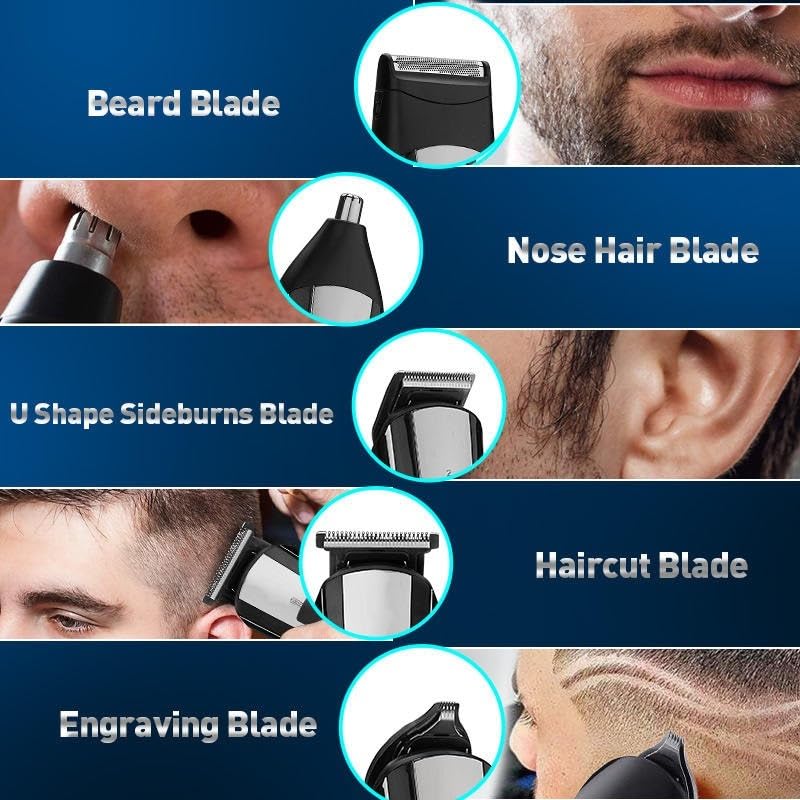 DESIAR Professional Hair Clippers for Men - Cordless Electric Beard Trimmer with LCD Display, Nose Ear Eyebrow & Body Groomer - Perfect for Home, Travel & Salon Use