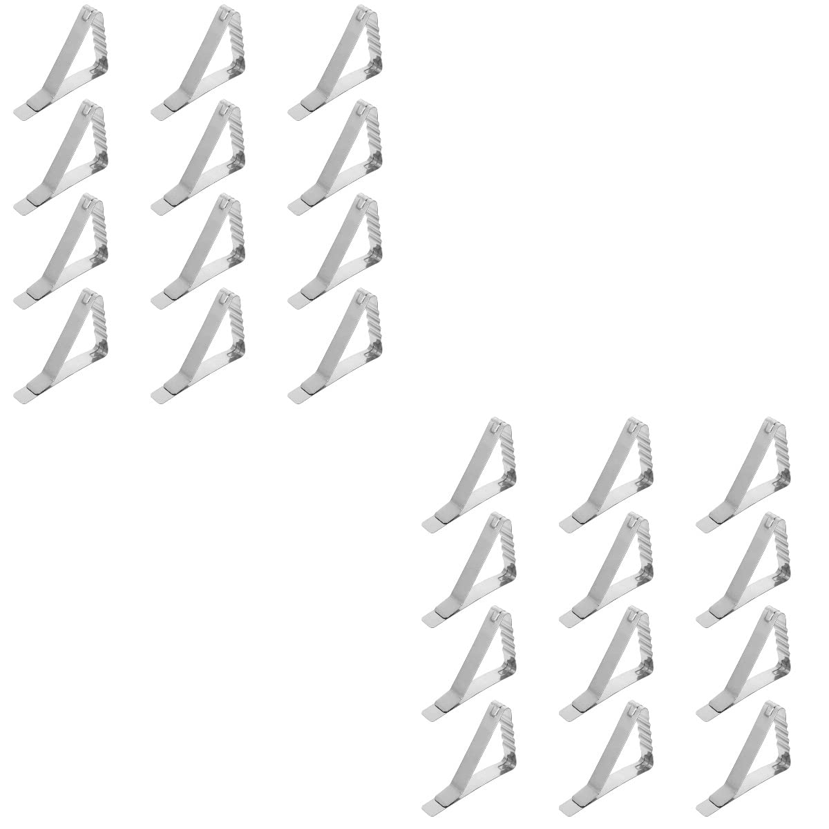 24 Pack Stainless Steel Wave Tablecloth Clips - Adjustable Outdoor Picnic Table Clamps for Indoor/Outdoor Use - Secure Table Linens for Parties, BBQs, Weddings & Dining Events