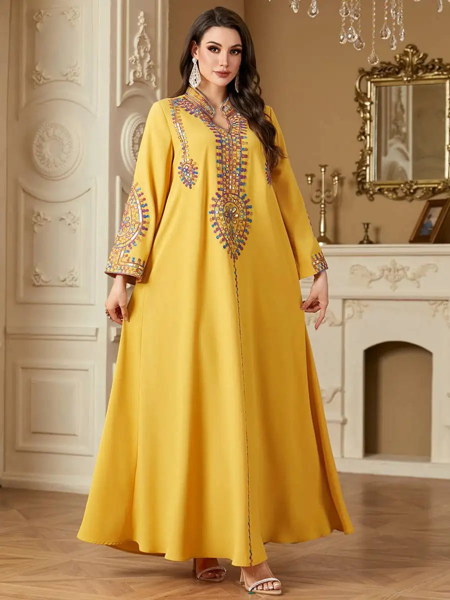 Elegant Eid Dress for Women - Embroidered Caftan Kaftan Dress #254219 | Perfect for Eid Celebrations, Weddings & Special Occasions