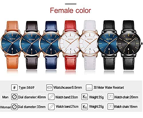 OLEVS Women's Waterproof Analog Quartz Watch - Ultra Thin Black Leather Strap with Date Calendar - Elegant Wristwatch for Everyday Wear, Office & Special Occasions - Perfect Gift for Women