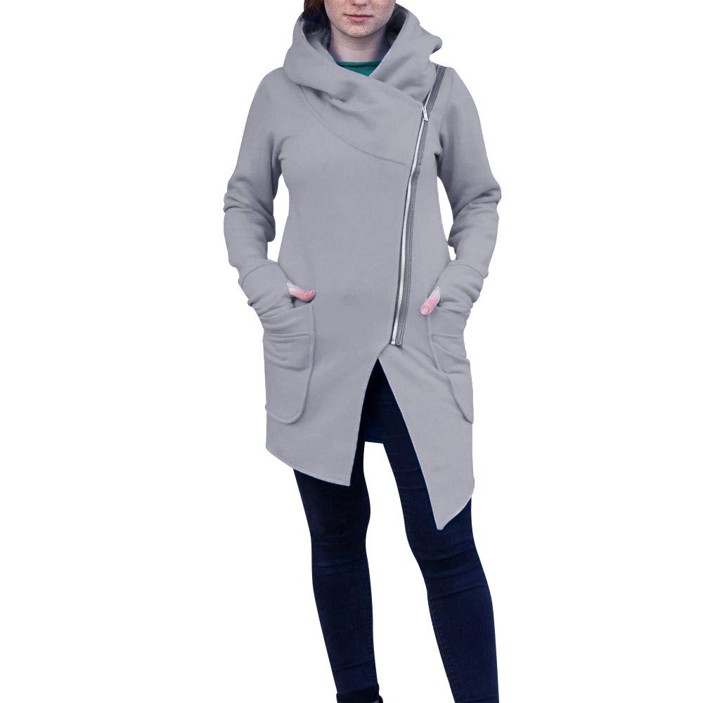 Plus Size Sweatshirt for Women - Goddessvan Long Sleeve Zip-Up Jacket Coat with Hood | Casual Outerwear Tops for Fall & Winter | Perfect for Layering, Outdoor Activities & Everyday Wear