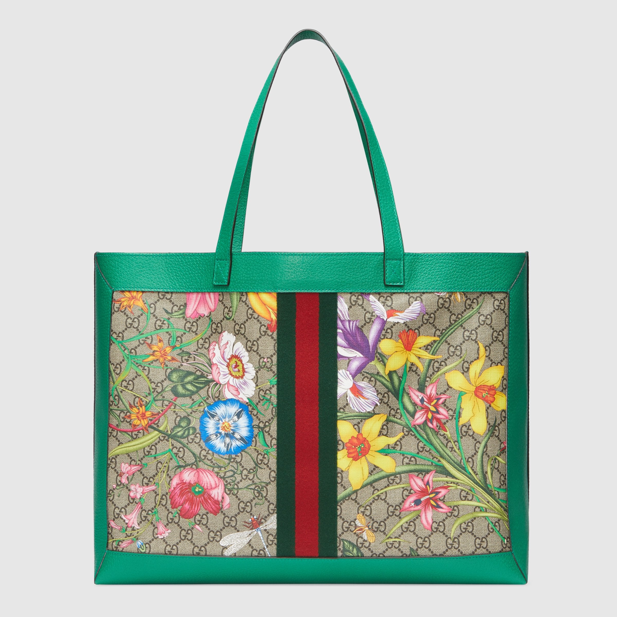 Gucci Ophidia GG Flora Medium Tote Bag in Green - Luxury Designer Handbag for Women, Perfect for Work, Travel & Everyday Use