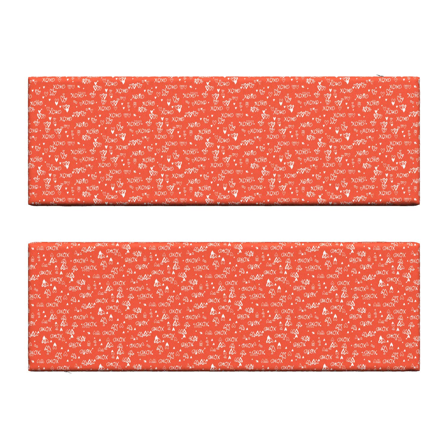 Ambesonne XOXO Bench Cushion Set of 2 - Hand Painted Love Hearts & Romantic Kisses Design, 45