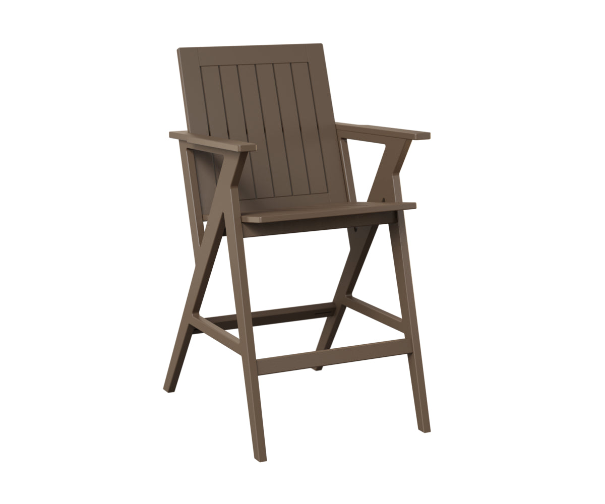 Berlin Gardens Kinsley Bar Arm Chair - Outdoor Patio Dining Chair with Weather-Resistant Finish for Restaurants, Bars, and Backyard Entertaining