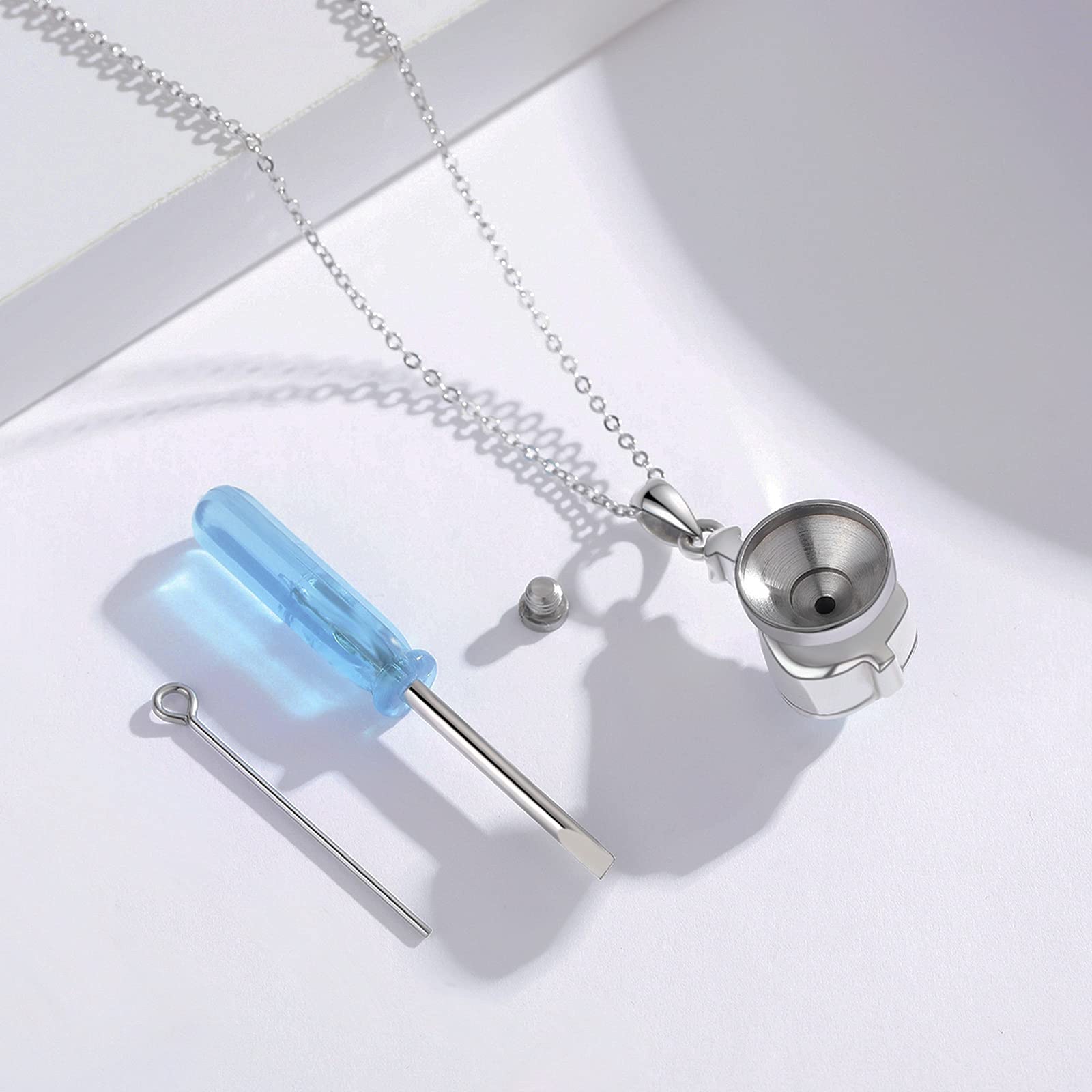 Sterling Silver Cremation Urn Necklace for Ashes - 925 Memorial Pendant Jewelry for Women, Men, Girls & Boys - Perfect for Keeping Loved Ones Close During Travel, Work & Special Occasions