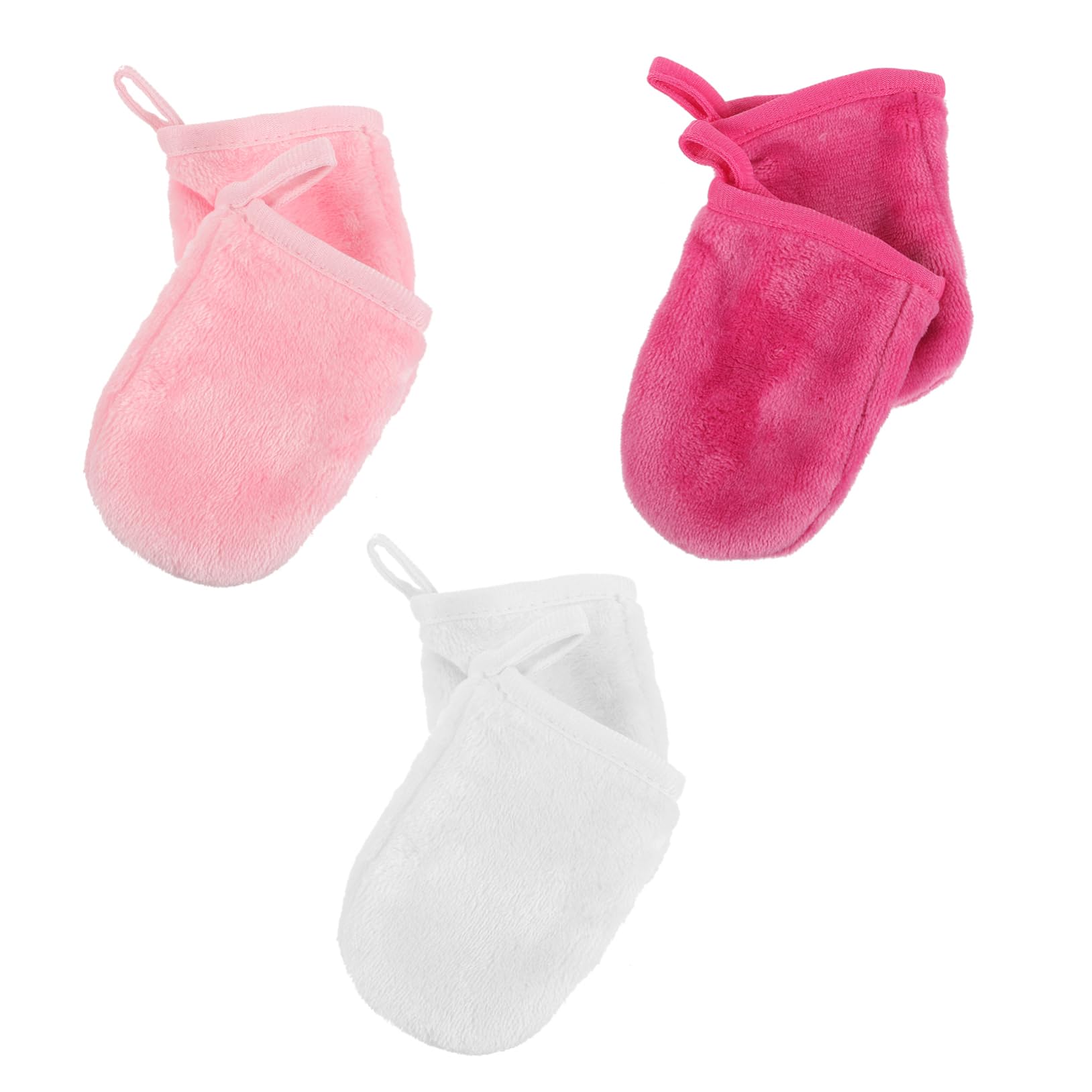 FRCOLOR 12 Pack Reusable Makeup Remover Gloves & Soft Fleece Facial Cleansing Cloths - Gentle Exfoliating Washable Wipes for Sensitive Skin | Perfect for Travel, Gym & Daily Skincare Routine