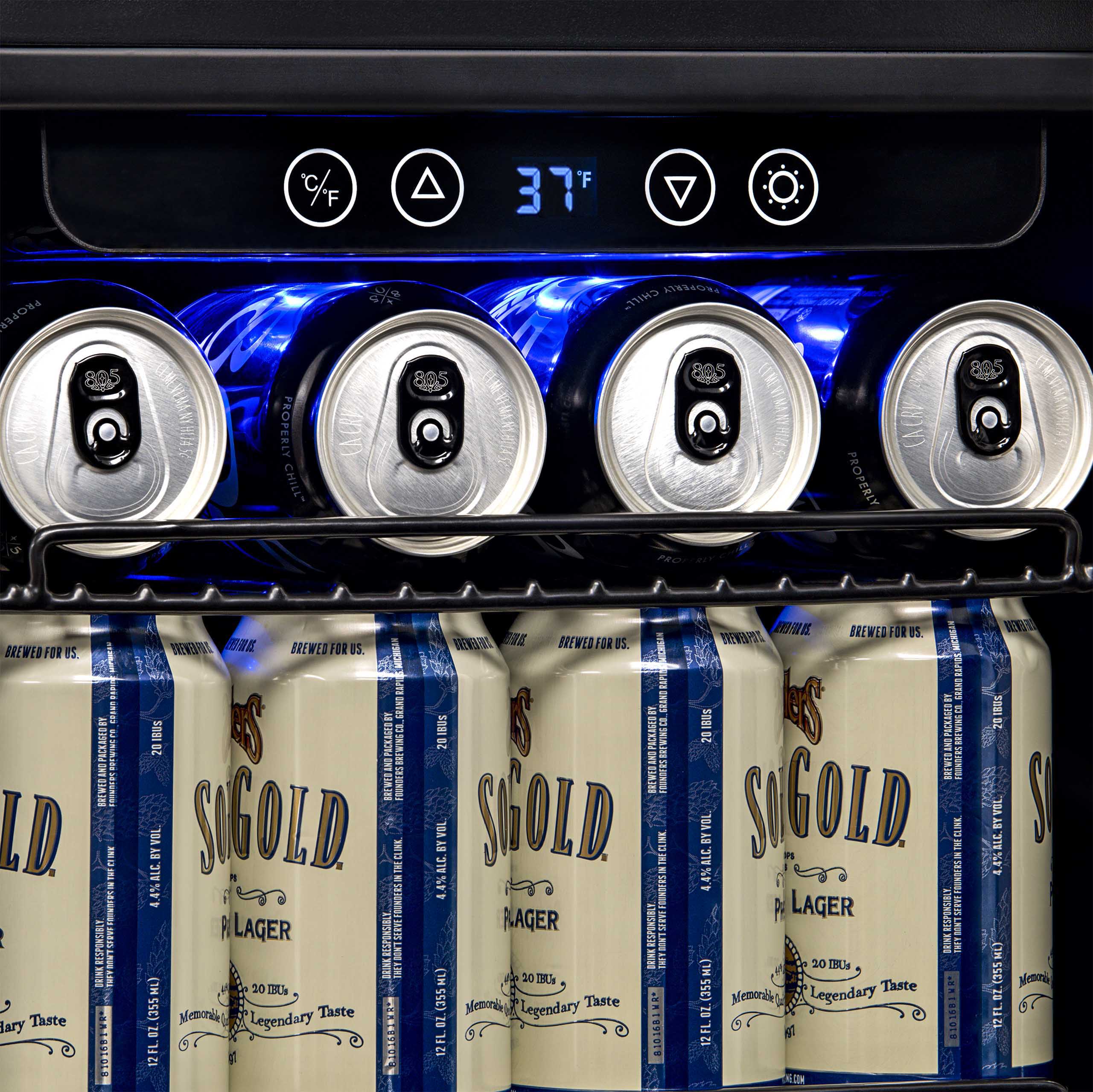 Newair® 96 Can Built-In Stainless Steel Beverage Refrigerator - Perfect for Home Bars, Office, and Entertaining Spaces
