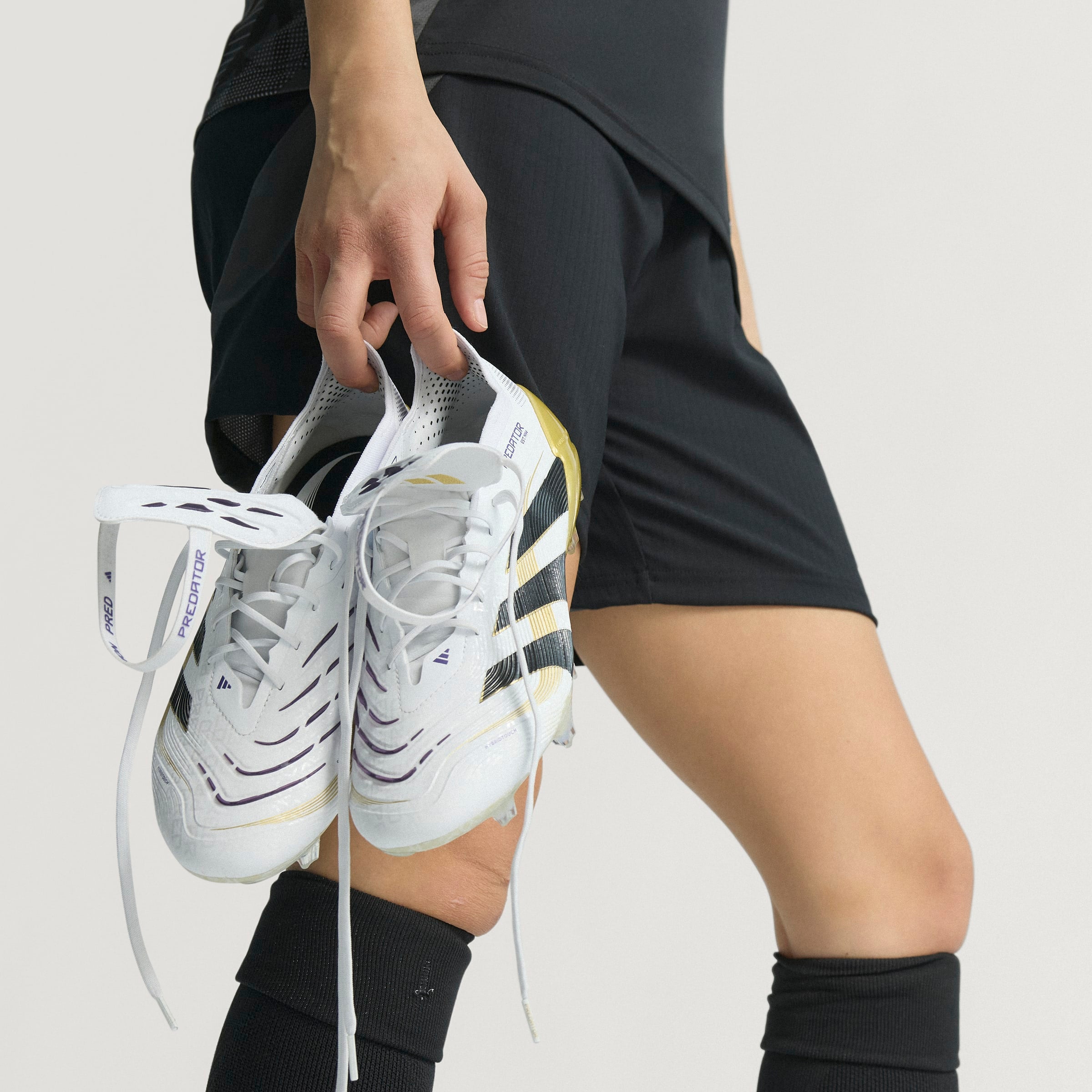Adidas Predator Elite FG Soccer Cleats - White/Core Black/Gold Metallic - Fold Over Tongue Design for Enhanced Fit - Perfect for Competitive Matches & Training Sessions