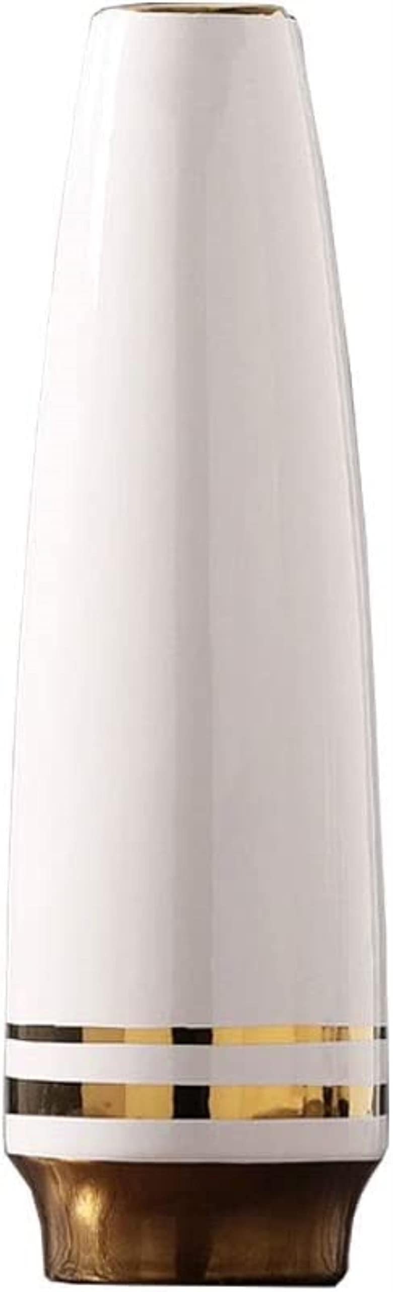 Modern Ceramic Vase - Simple White & Black Home Decor for Living Room, Table Centerpiece | Perfect Gift Idea for Housewarming & Wedding | Phnom Penh Style (Sizes A & F)