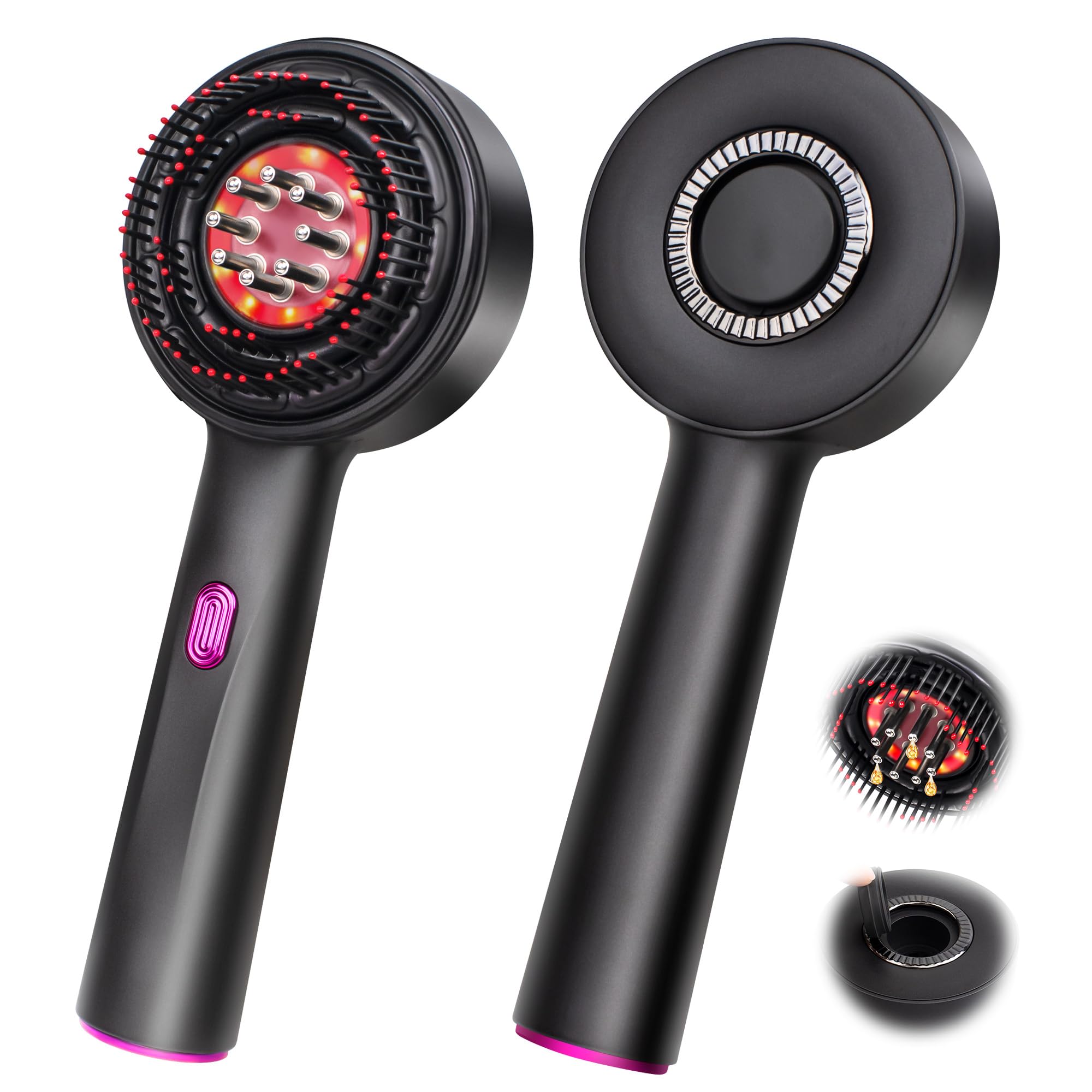 Upgrade 2 in 1 Electric Hair Brush & Oil Applicator for Hair Growth - IPX7 Waterproof Scalp Massager with Oil Dispenser - Perfect for Home Hair Care & Salon Styling