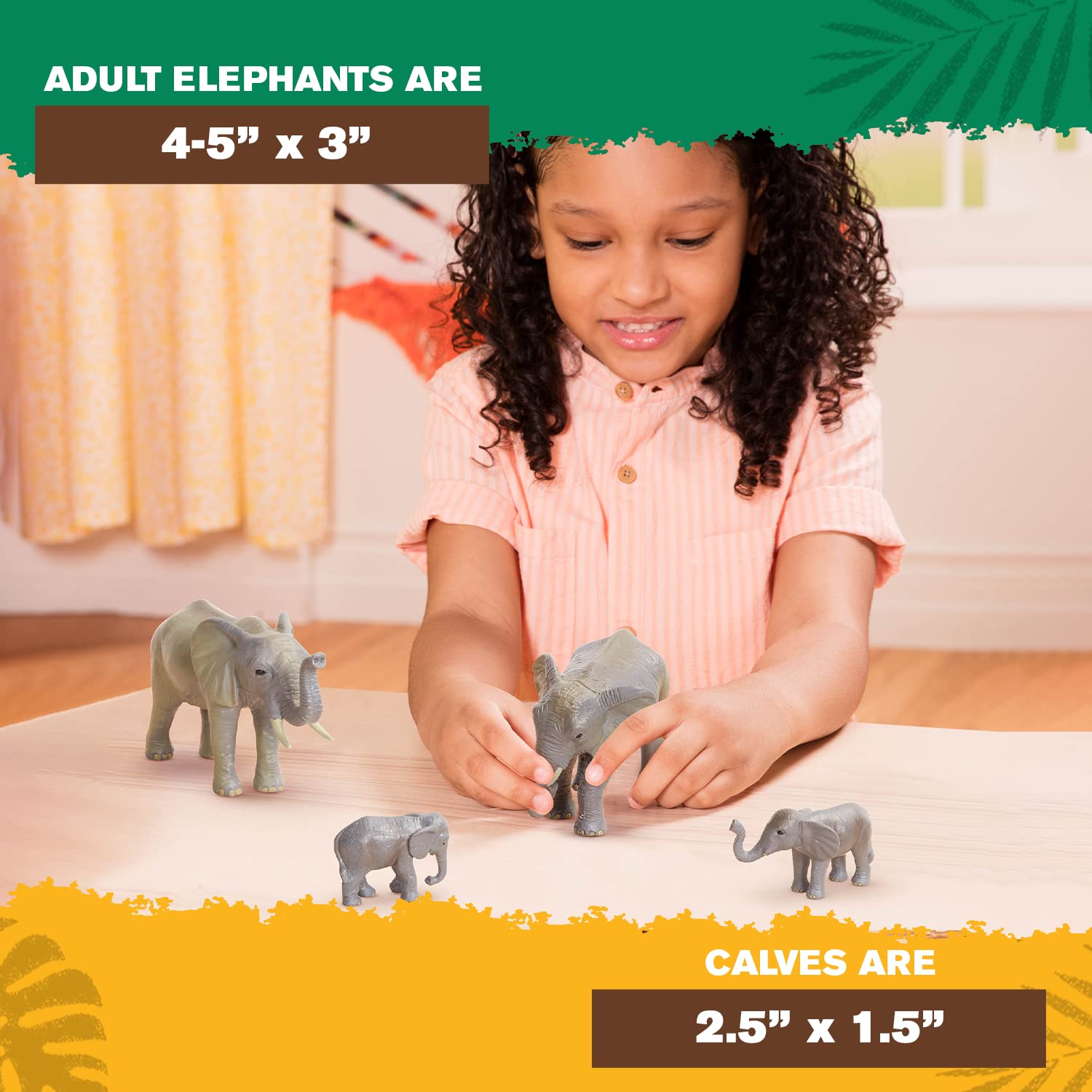 Battat Terra 4-Piece African Elephant Family Toy Set – Realistic Plastic Safari Animal Figures for Kids Ages 3+ – Perfect for Playtime, Educational Gifts & Baby Shower Decorations