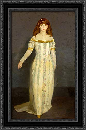 Robert Henri Masquerade Dress 16x24 Black Ornate Wood Framed Canvas Art - Perfect for Living Room, Bedroom & Home Office Decor