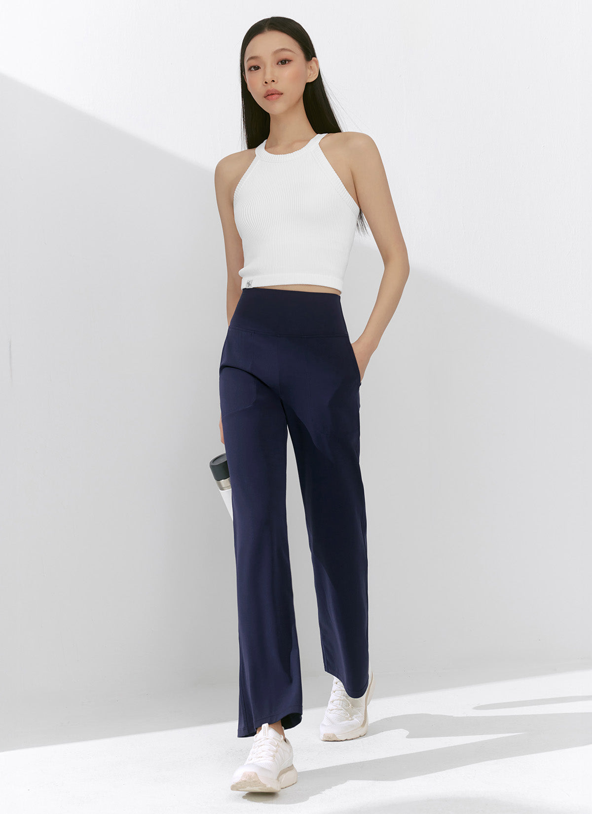 Black Label Power Rise Pocket Wide Leggings - High Waisted Yoga Pants with Side Pockets for Women | Perfect for Workouts, Running, Gym & Lounge Wear