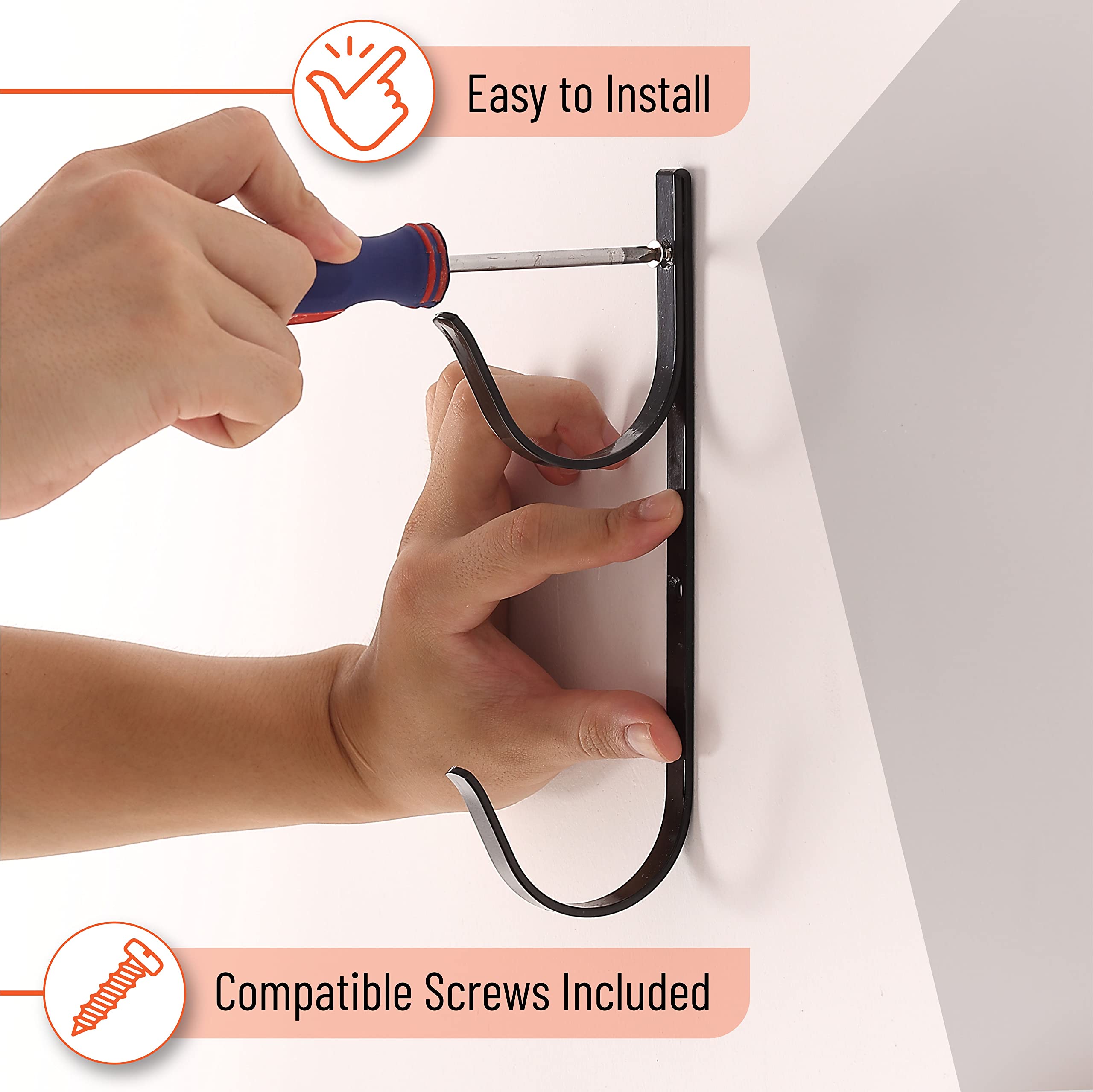 2 Pack UNCO Pool Pole Hanger - Heavy Duty Pool Hooks for Poles & Hoses, Durable Pool Equipment Hooks for Cleaning Tools & Supplies - Perfect for Inground & Above Ground Pool Accessories Organization
