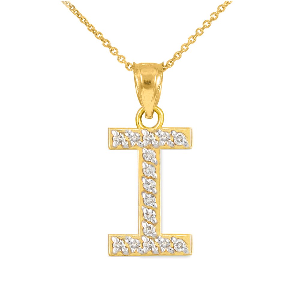 10K Yellow Gold Diamond Initial Letter 