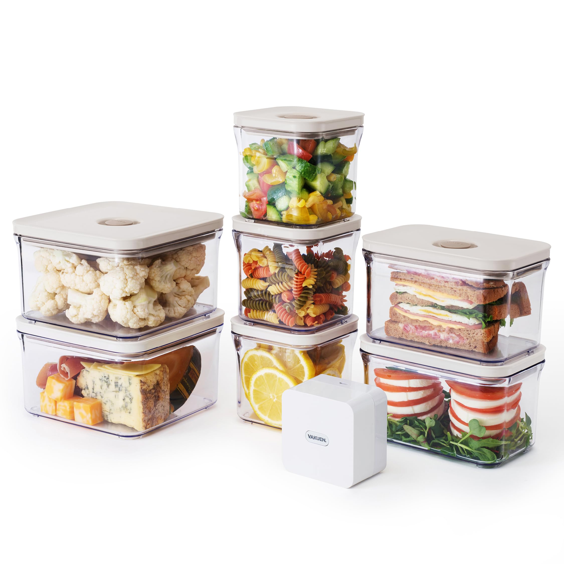 Premium Airtight Food Storage Containers Set - 8-Piece Mercury Color Special Edition with Vacuum Sealer | 100% Leak Proof, BPA-Free, Patented Double Silicone Lining | Ideal for Meal Prep, Leftovers & Pantry Organization