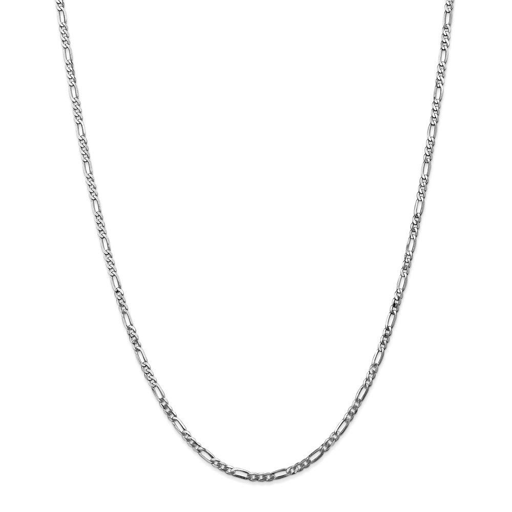14K Flat Figaro Chain Necklace for Women - Yellow Gold & White Gold Options, 16-30 Inch Lengths & Various Widths - Perfect for Gifts, Layering & Everyday Elegance