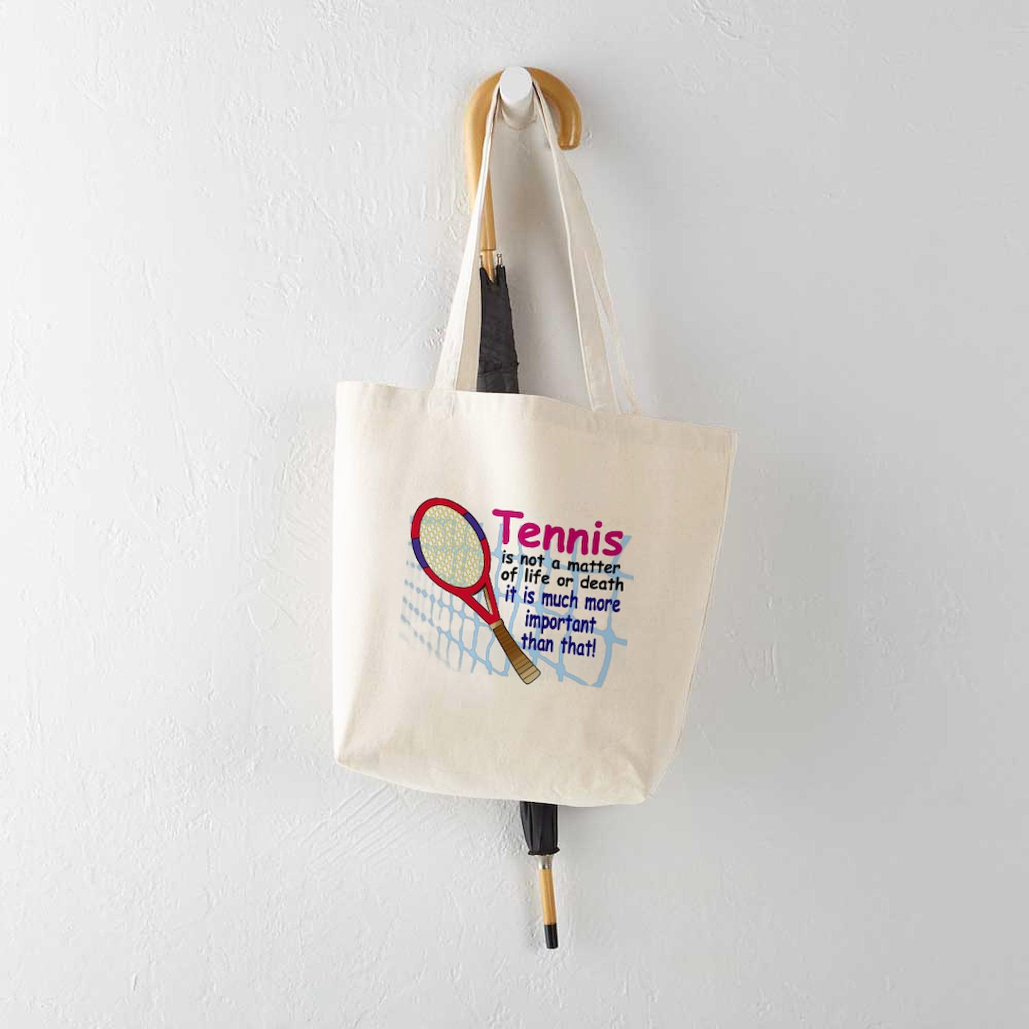Tennis Is A Matter Of Love Tote Bag - Natural Canvas Reusable Shopping Bag for Tennis Fans, Groceries & Beach Outings