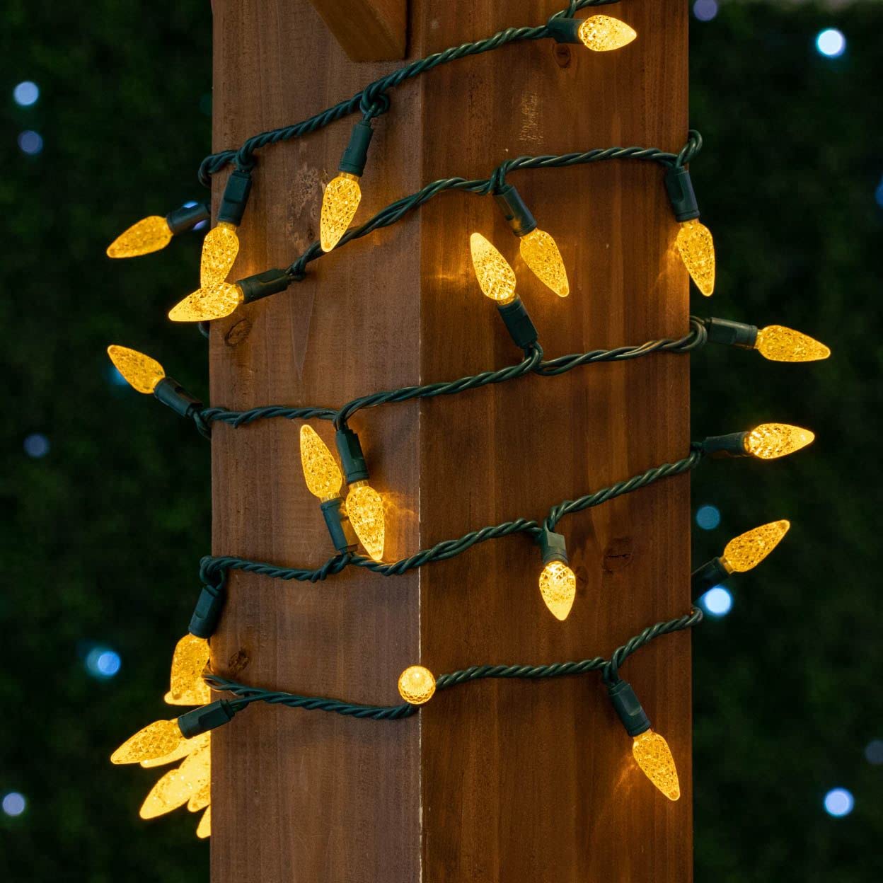 70 LED C6 Halloween String Lights 24FT - Orange Commercial Grade Outdoor Christmas Tree Lights, Permanent LED Decorations for Halloween, Christmas, Parties, and Year-Round Outdoor Decor