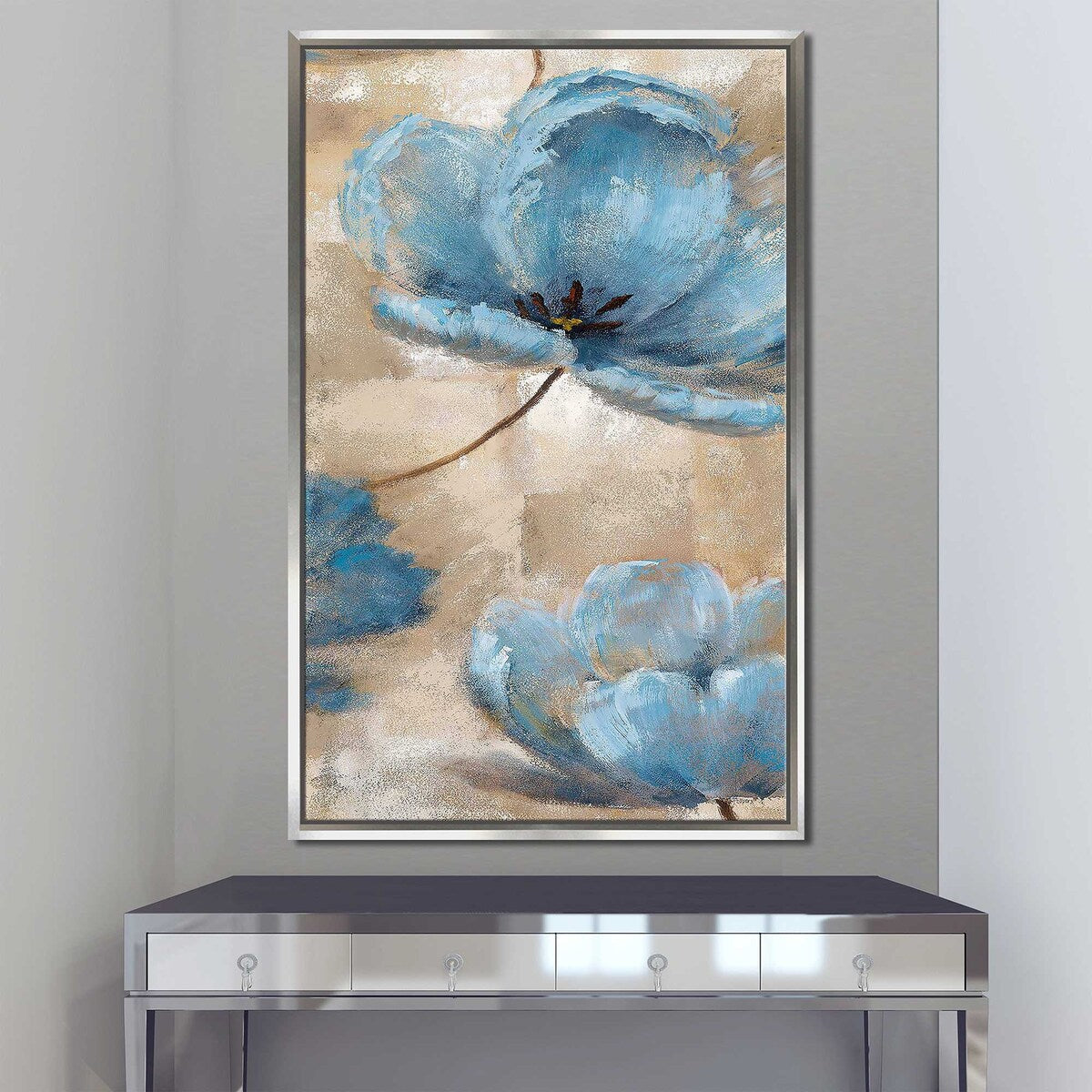 Summer Wind Print Floating Canvas Wall Art - Beach House Decor, Living Room & Bedroom Aesthetic