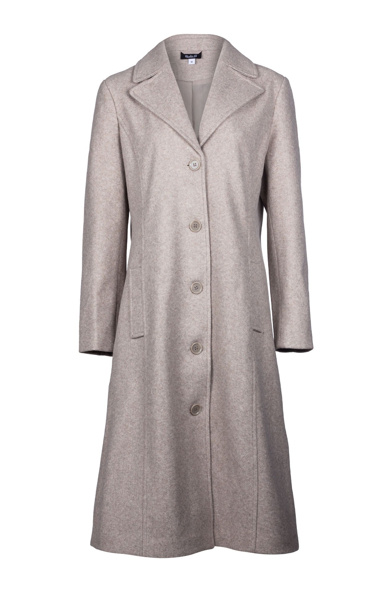 Fully Lined Marle Coat in Oatmeal | Women's Winter Trench Coat 8022B1 | Perfect for Office Wear & Casual Outings