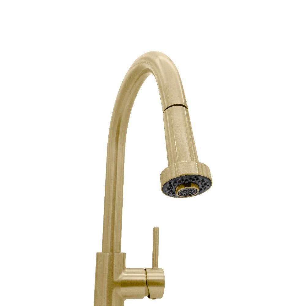 ZLINE Monet Pull Down Kitchen Faucet in Champagne Bronze - High Arc Single Handle Sprayer Faucet with Magnetic Docking for Modern Farmhouse & Commercial Kitchens (MON KF CB)
