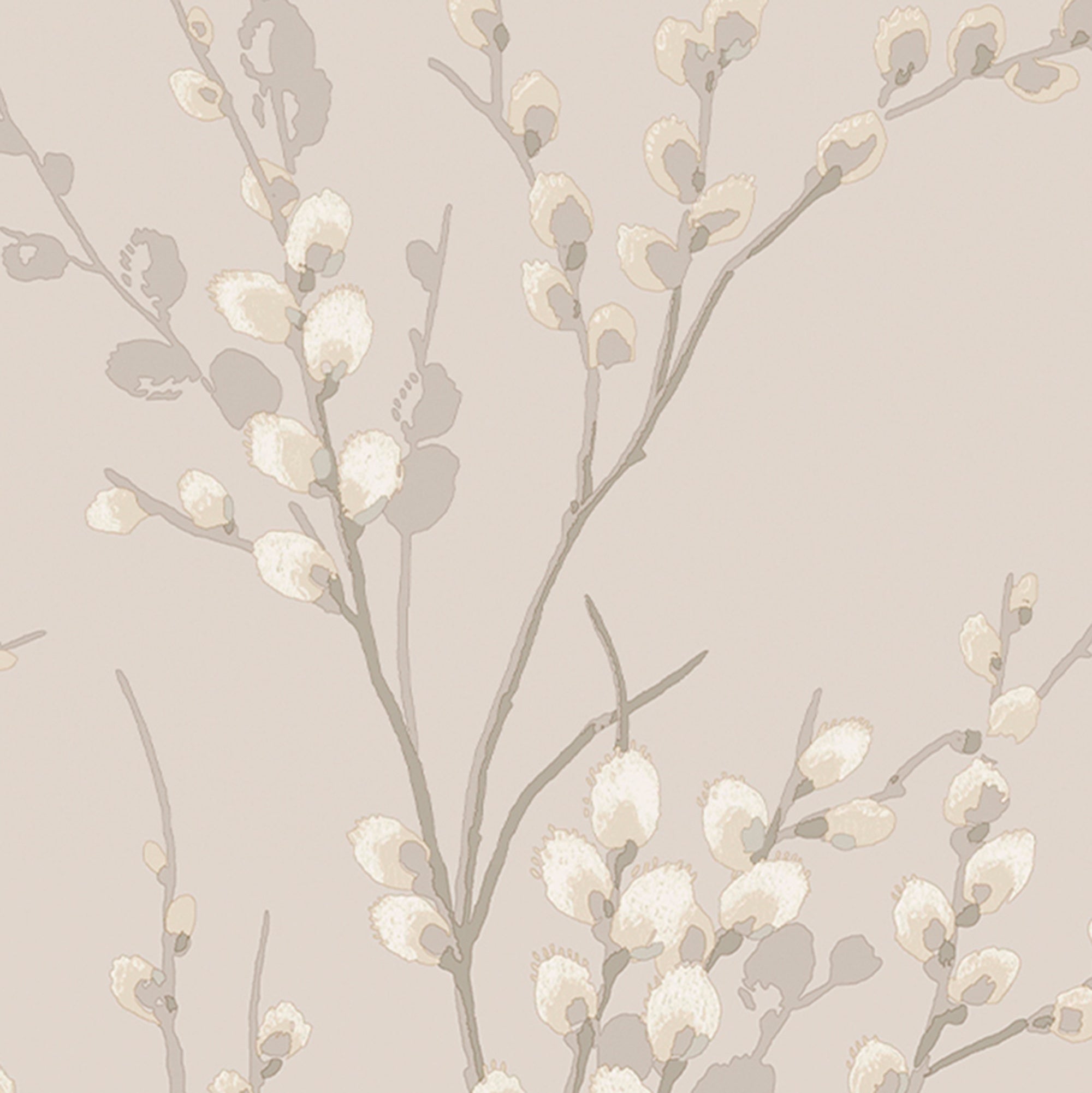 Laura Ashley Dove Grey Pussy Willow Wallpaper - Elegant Floral Peel and Stick Wallpaper for Living Room, Bedroom, and Nursery Decor