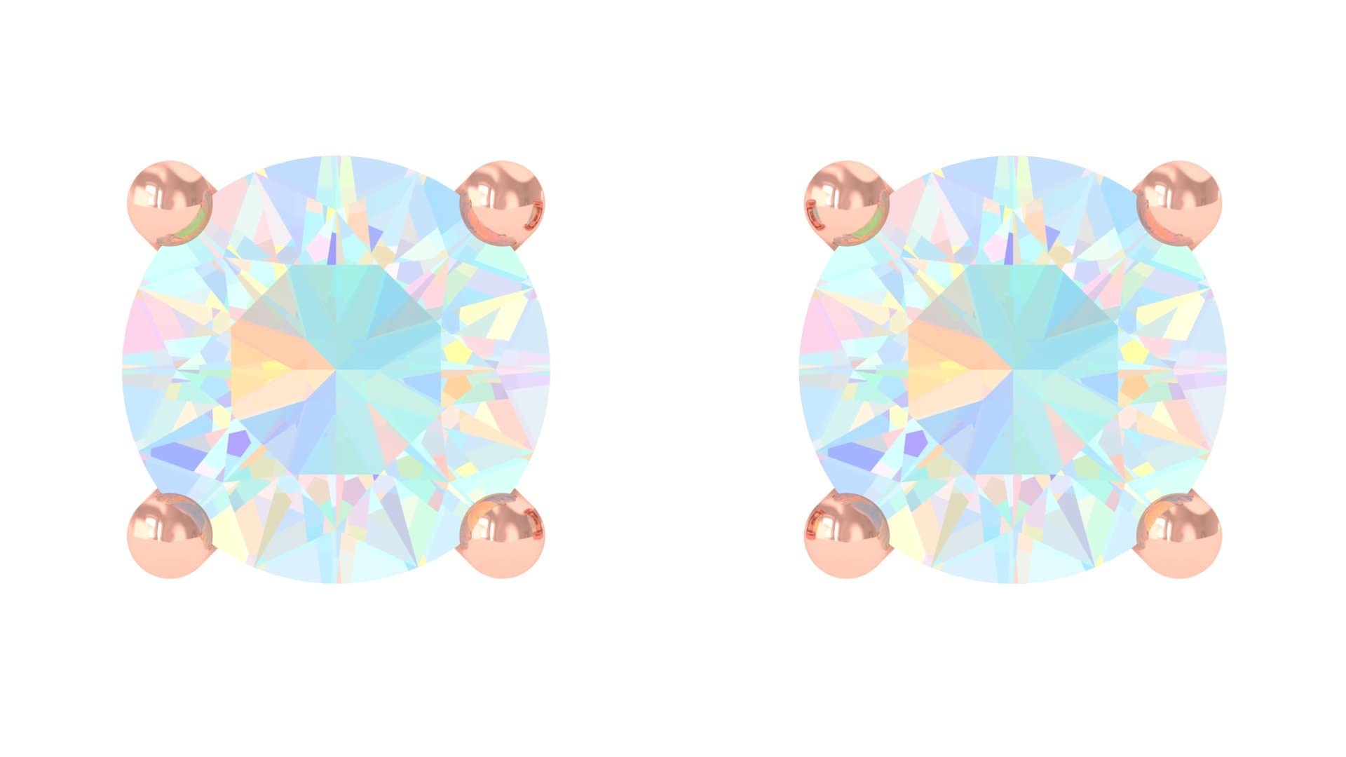 0.25 CT Ethiopian Opal Stud Earrings for Women - 14K Solid Gold Round Cut Solitaire Opal Earrings - Perfect for Weddings, Anniversaries & Everyday Elegance