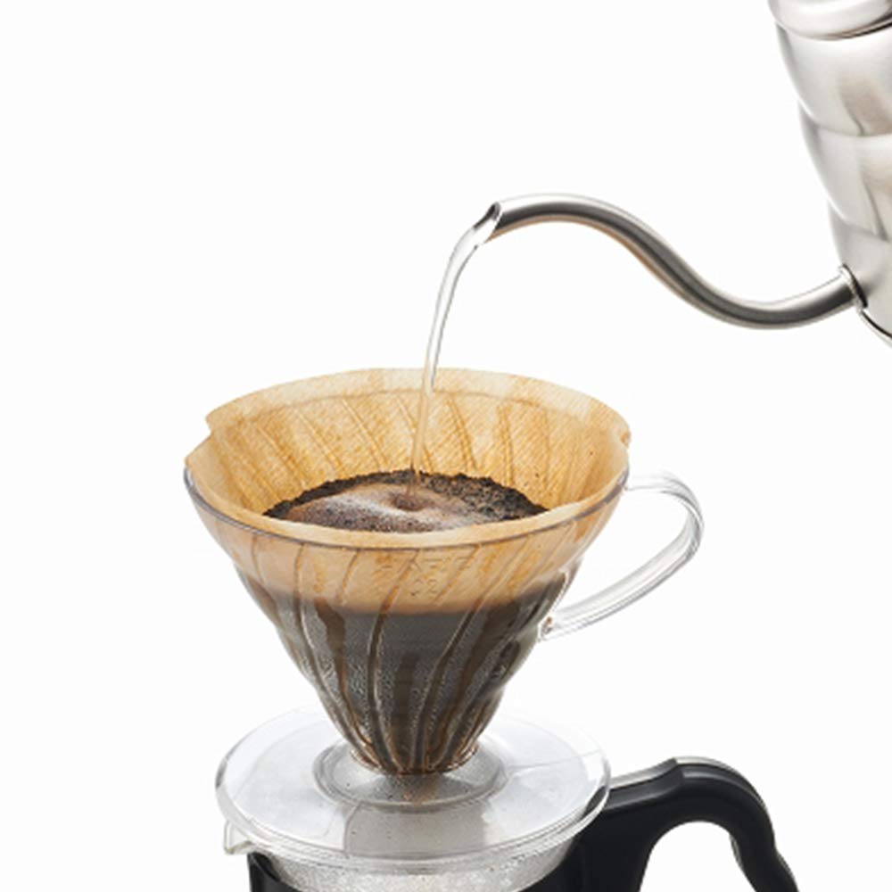 Premium Hario V60 Paper Coffee Filters 100ct & Plastic Dripper Pour Over Kit - Perfect for Home Brewing, Specialty Coffee, and Barista Use