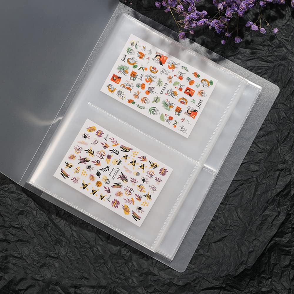 CAVAD 2 Pack Nail Art Sticker Storage Book - 160 Slots Empty Album with 160 Label Stickers | DIY Nail Decal Organizer for Professional & Home Manicure | Perfect for Salon, Travel, and Gift Giving