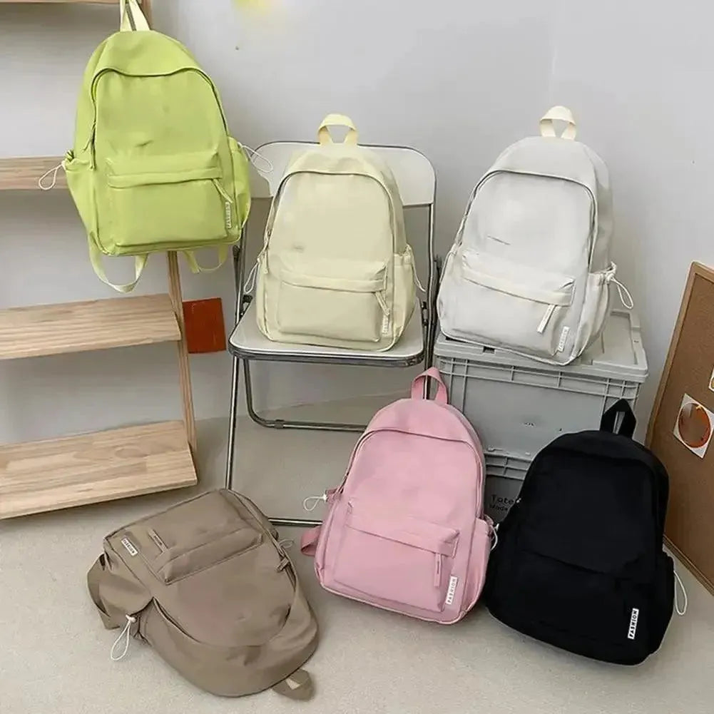 Stylish Solid Color Women's Backpack - Lightweight Durable Travel & School Bag for Everyday Use