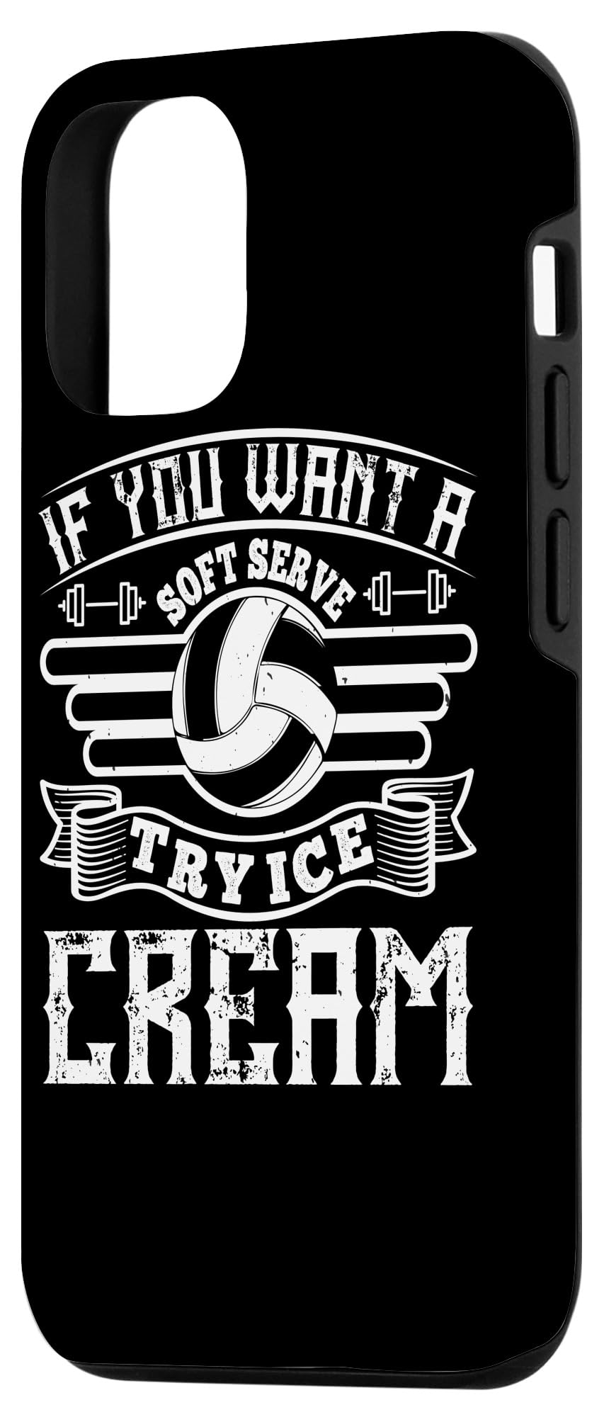 iPhone 12/12 Pro Funny Volleyball Soft Serve Ice Cream Case - Trendy Protective Phone Cover for Summer Beach & Sports Outings