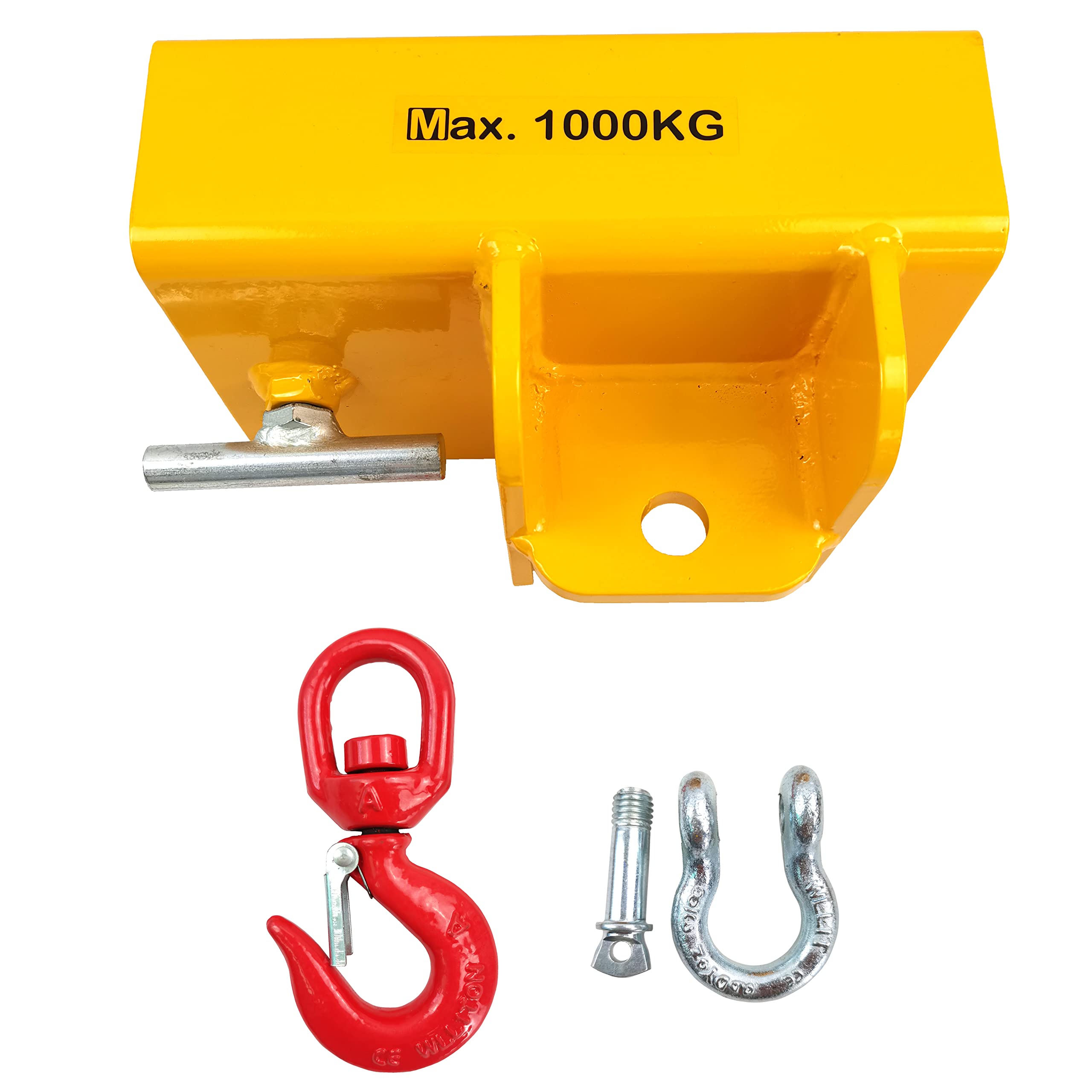 2200lbs Capacity Forklift Lifting Hook Attachment - Heavy Duty Swivel Hook with Large T-Screw for Forklift Crane - Perfect for Warehouse Loading, Construction Sites & Industrial Material Handling