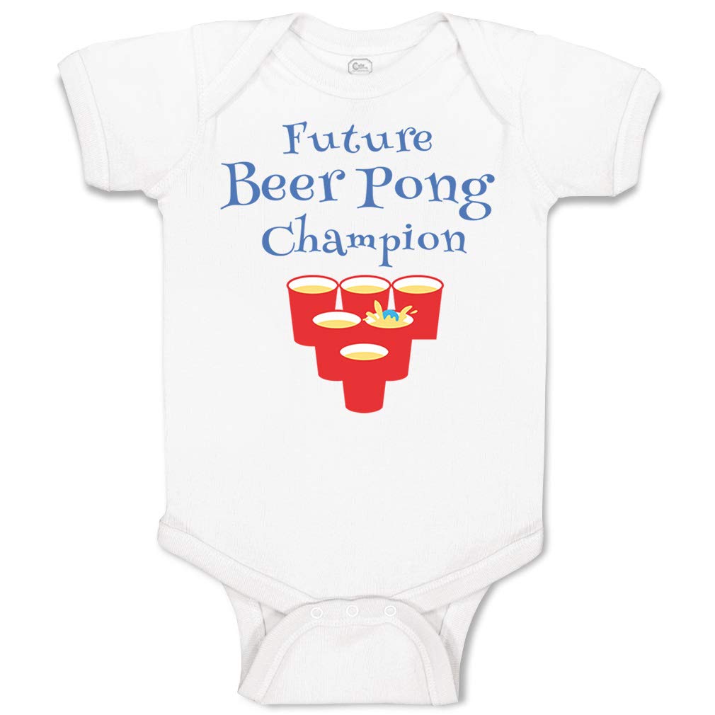 Custom Baby Bodysuit - Future Beer Pong Champion - 100% Cotton Infant Onesie for Boys & Girls - Perfect for Family Parties, Game Nights & Funny Photo Shoots