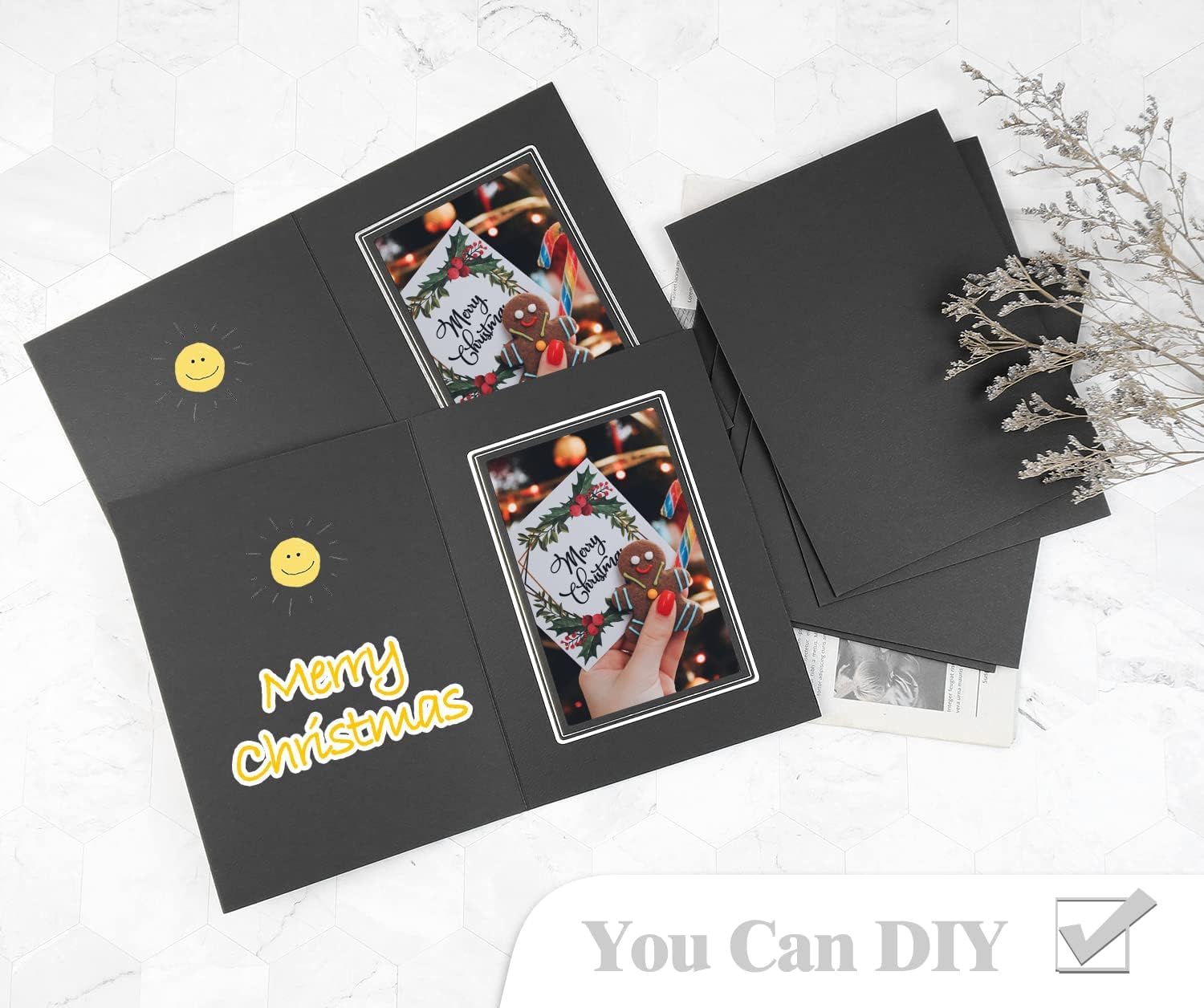 Premium 4x6 Photo Folders - Pack of 25 Cardboard Picture Frames with Silver Lining | Elegant Greeting & Invitation Cards for Graduation, Wedding, Christmas | Perfect for Special Events, Photo Displays & Memory Keepsakes