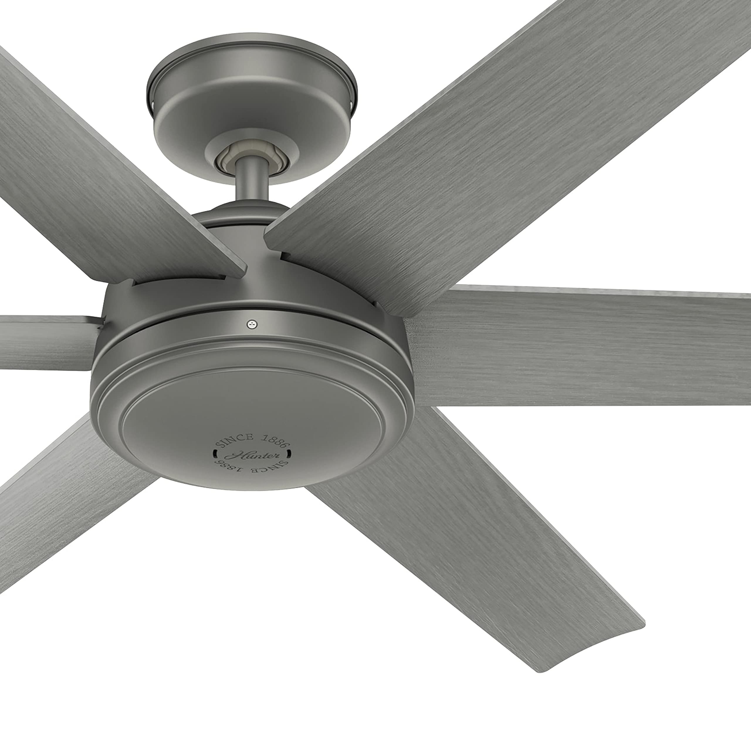 Hunter Fan 52 Inch Matte Silver Outdoor Ceiling Fan with 6 Blades - Energy Efficient, Weather Resistant - Perfect for Patio, Deck, and Covered Porch Areas (Renewed)