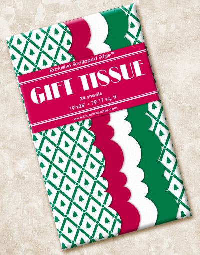 Festive Scalloped Tissue Paper for Christmas Decorations - Holiday Gift Wrapping, Party Decor, and DIY Craft Projects