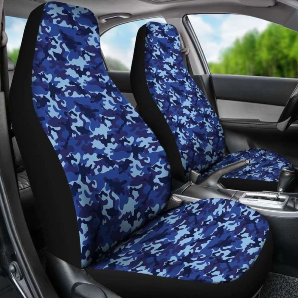 Blue Camouflage Car Seat Covers - Universal Fit Camo Seat Protectors for Trucks, SUVs & Cars | Durable & Stylish for Outdoor Adventures & Daily Commute