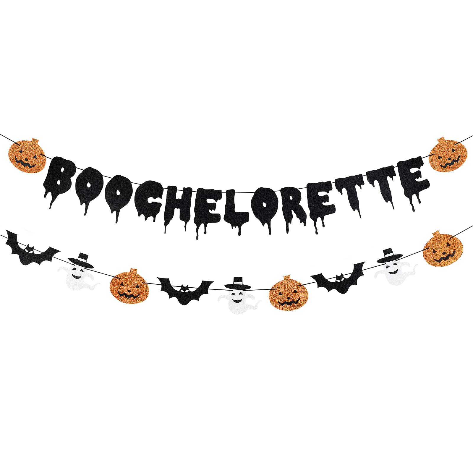 Spooky Halloween Bachelorette Banner - Black Boochelorette Wedding Party Decor for Halloween Bridal Shower & Bachelorette Party | Perfect for Indoor & Outdoor Halloween Wedding Decorations