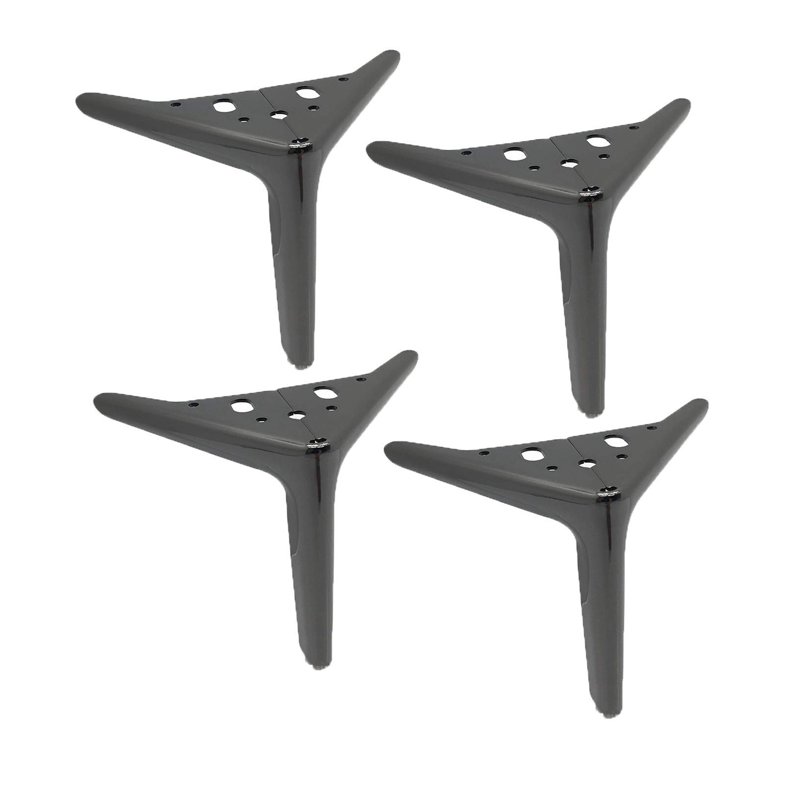 4 Pack Wrought Iron Furniture Legs - Heavy Duty Metal Table Legs, Desk Legs, Sofa Bed Legs, Cabinet & Stool Feet (19cm Gun Black) - Perfect for Home Office, Living Room & Dining Room Furniture Replacement