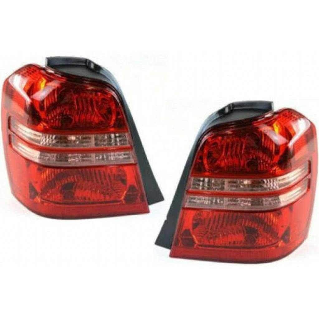 2001-2003 Toyota Highlander Rear Tail Lights Pair - Driver & Passenger Side Assembly (TO2818119 TO2819119 | 81561-48050 81551-48050) - Perfect for Replacement & Nighttime Safety
