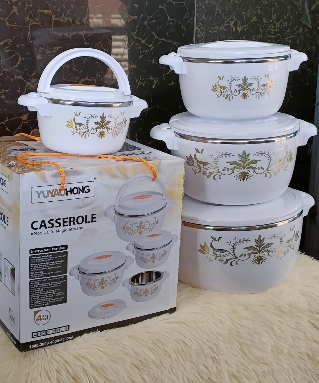 Premium 4-Piece White Casserole Set - Oven Safe Baking Dish for Casseroles, Lasagna & Roasts - Perfect for Family Dinners & Holiday Meals