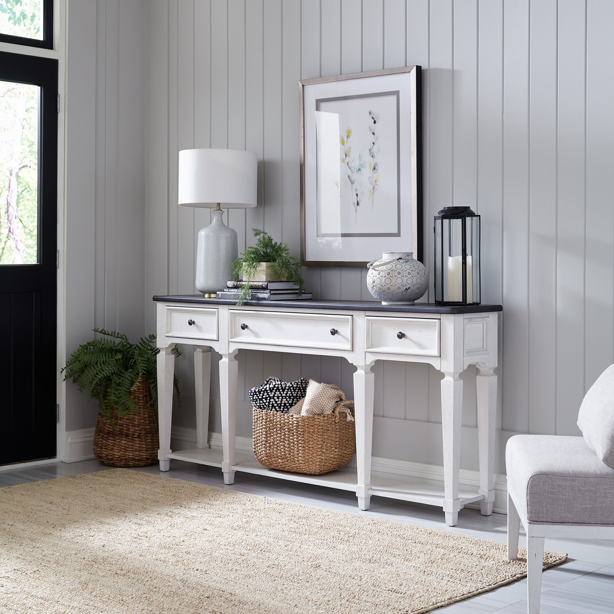 72 Inch Hallway Console Table - Entryway Sofa Table with Storage Shelf - Perfect for Foyer, Living Room & Narrow Spaces